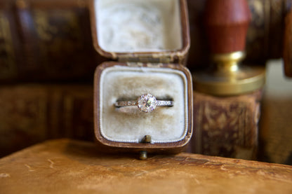 Engraved 1920s platinum solitaire