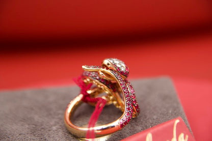 Snake Ring with Rubies and Diamonds