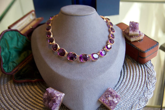 Collana Riviere di ametiste in oro rosa