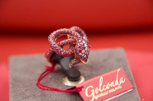 Anello Serpente con Rubini e Diamanti