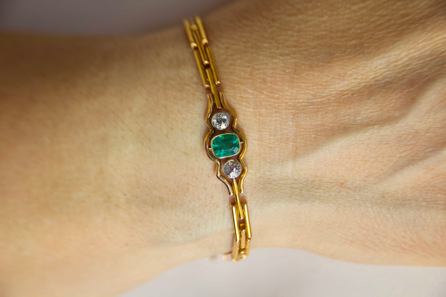 Bracciale Liberty con smeraldo e diamanti