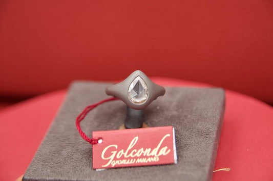 Titanium solitaire ring with rose-cut diamond