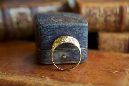 Anello anni 40 con Rodolite e diamanti