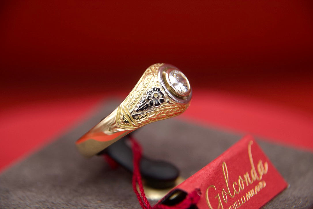 Anello solitario UNISEX "Art Nouveau"