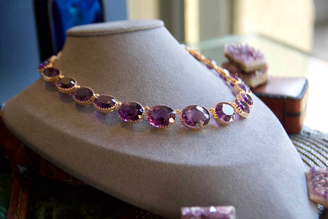 Collana Riviere di ametiste in oro rosa