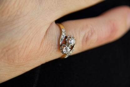 Anello Toi & Moi  Art Nouveau Francese