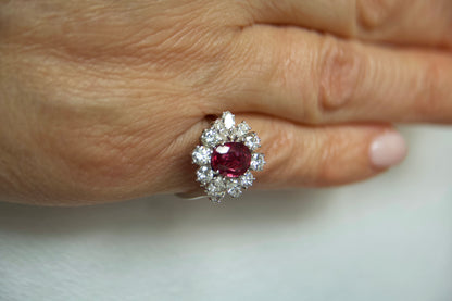 Vintage ring with no heat ruby