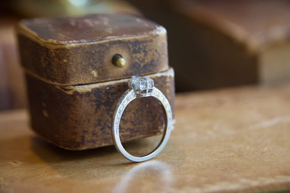 Engraved 1920s platinum solitaire
