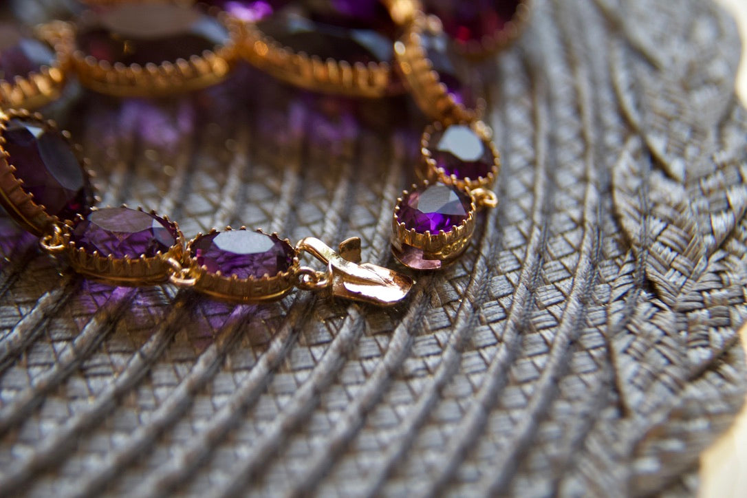 Collana Riviere di ametiste in oro rosa