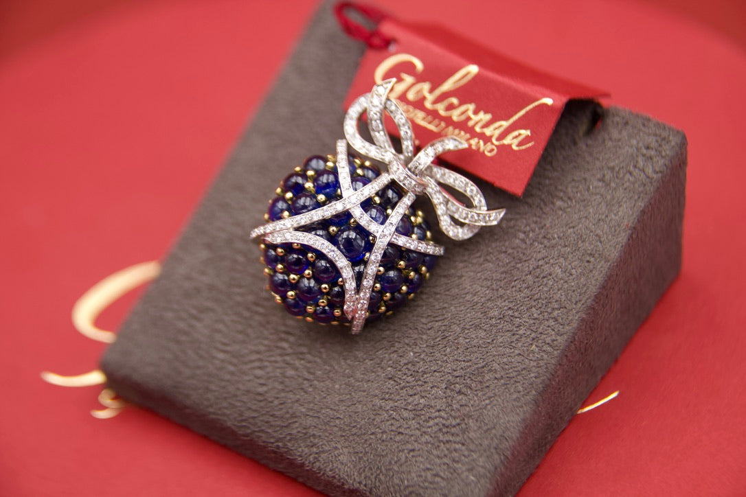 Spilla pendente lampone anni '80