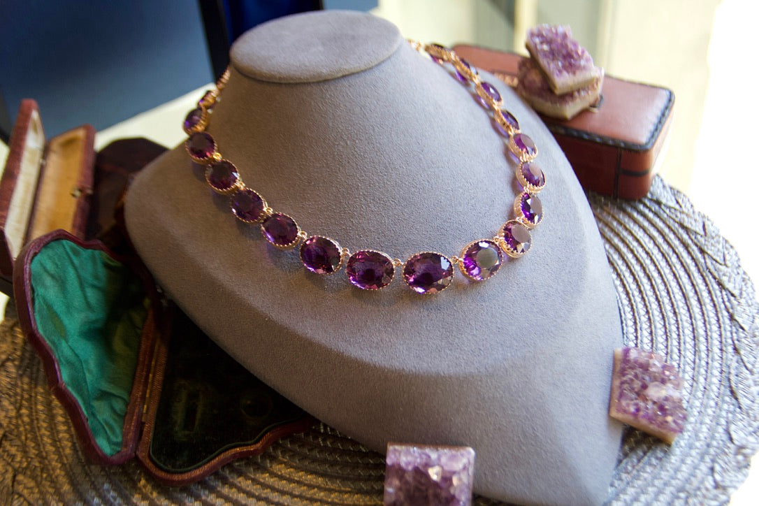 Collana Riviere di ametiste in oro rosa
