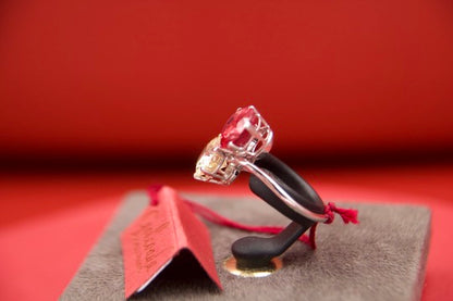 Anello toi moi con diamante e rubino "NO HEAT"