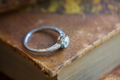 Engraved 1920s platinum solitaire