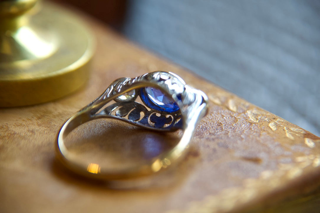 Early 1900s "unheated" sapphire ring