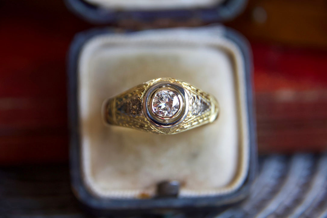 Anello solitario UNISEX "Art Nouveau"