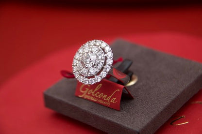 2.28ct Diamond Solitaire Ring with Double Vintage Contour