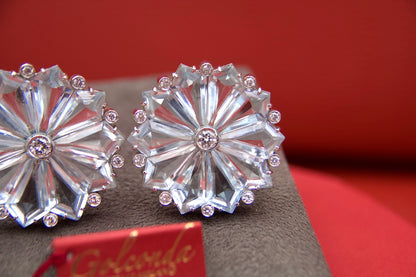 Orecchini fiore con Acquemarine anni 50'