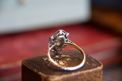 Anello con zaffiri e diamanti Anni 20'