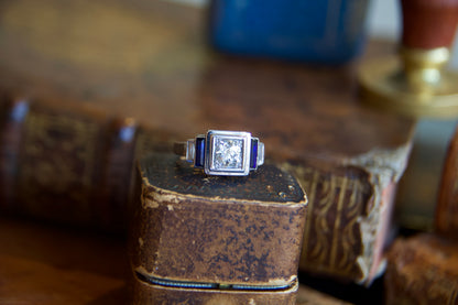Anello solitario 0,77ct Art Decò 1930' francese