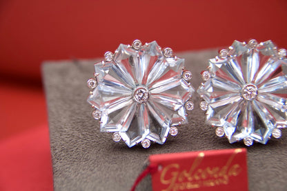 Orecchini fiore con Acquemarine anni 50'