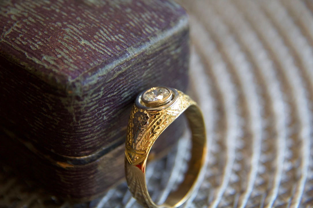 Anello solitario UNISEX "Art Nouveau"