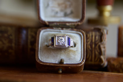 Anello solitario 0,77ct Art Decò 1930' francese