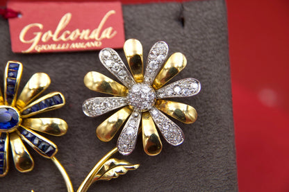 Double flower brooch from the 1940s
