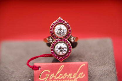 Anello toi moi con rubini calibrati