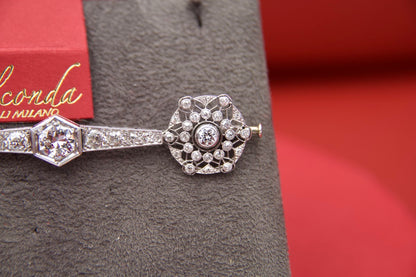 Spilla Art Decò barretta rosoni