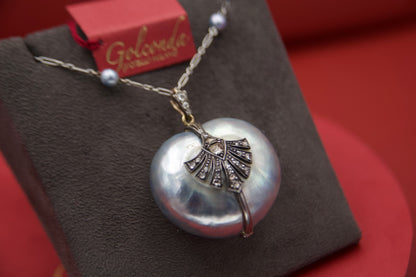 Art Deco mother-of-pearl heart necklace