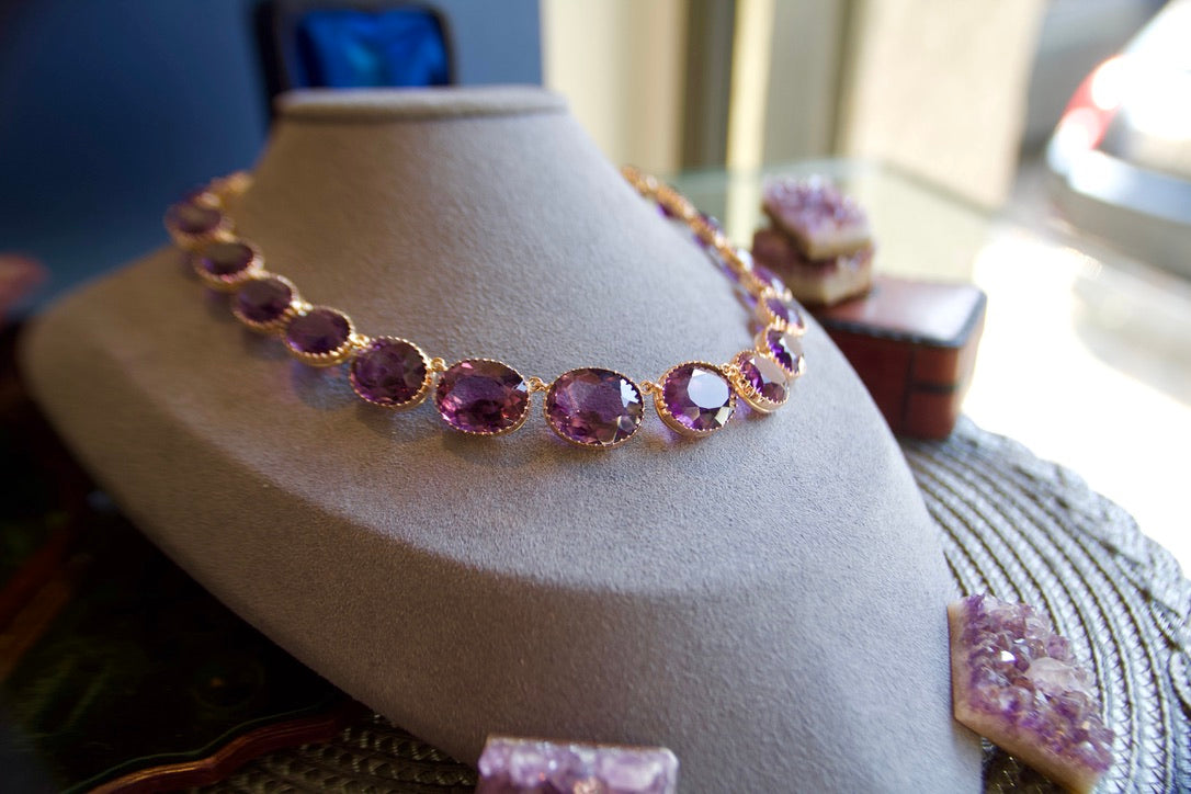 Collana Riviere di ametiste in oro rosa