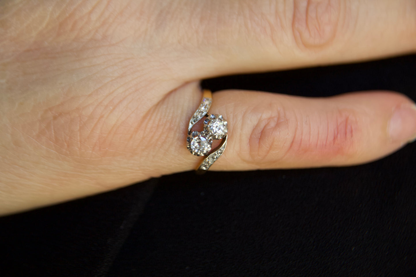 Anello Toi & Moi  Art Nouveau Francese