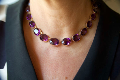Collana Riviere di ametiste in oro rosa