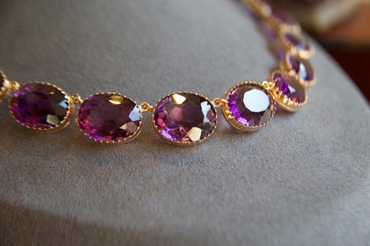 Collana Riviere di ametiste in oro rosa