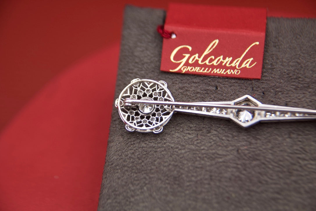 Spilla Art Decò barretta rosoni