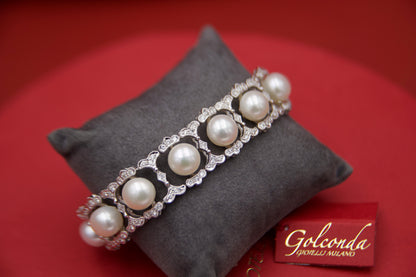 1960s pearl and diamond bracelet