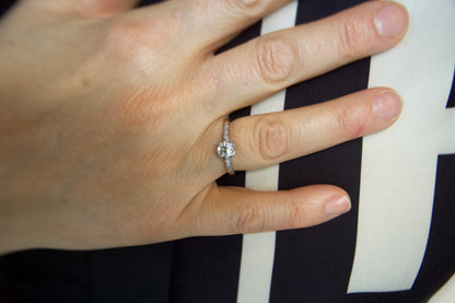 Engraved 1920s platinum solitaire