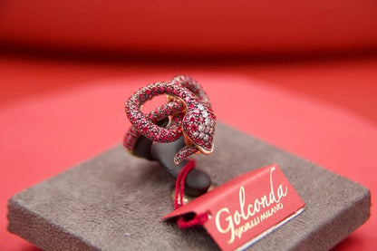 Snake Ring with Rubies and Diamonds