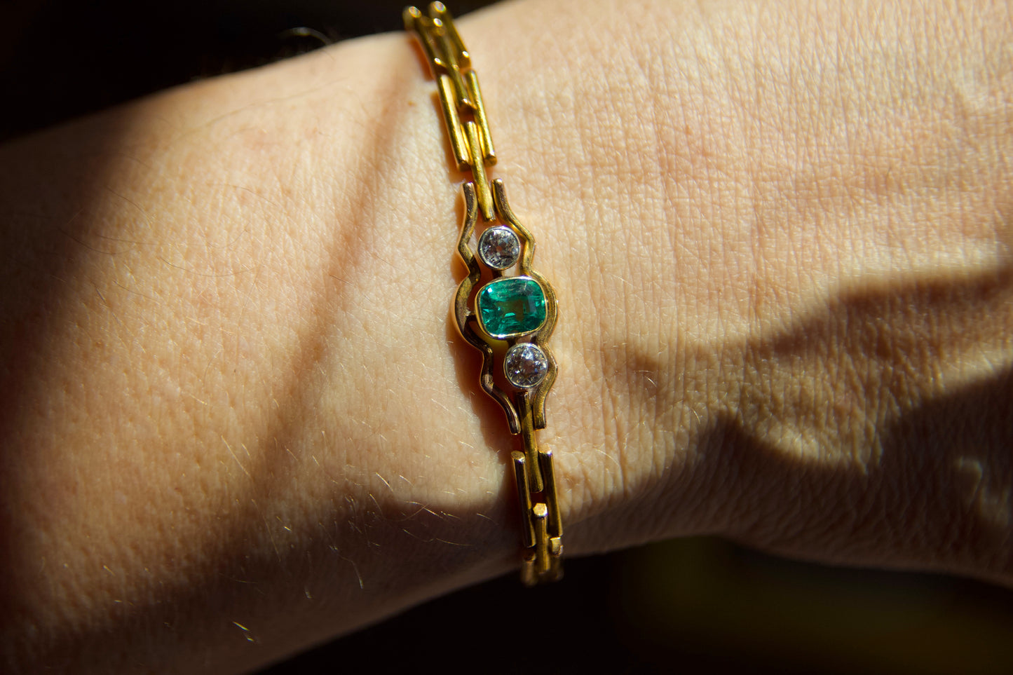 Bracciale Liberty con smeraldo e diamanti