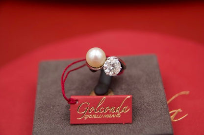 Anello toi &  moi con diamante e perla