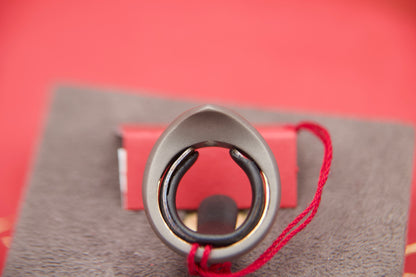 Titanium solitaire ring with rose-cut diamond