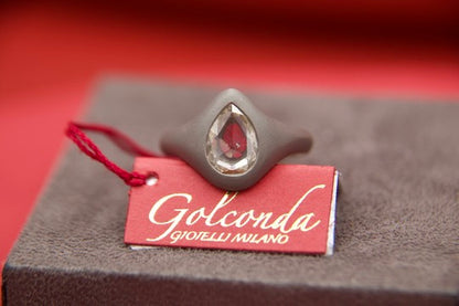 Titanium solitaire ring with rose-cut diamond