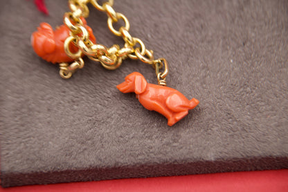 Bracciale vintage con charms animalier