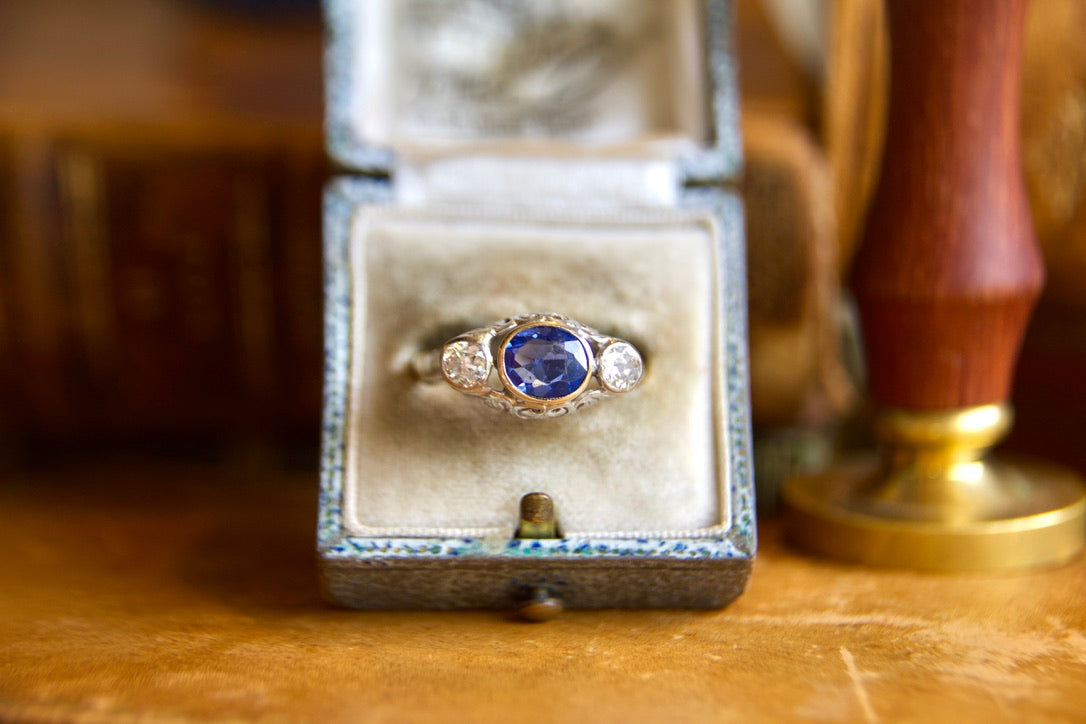 Early 1900s "unheated" sapphire ring