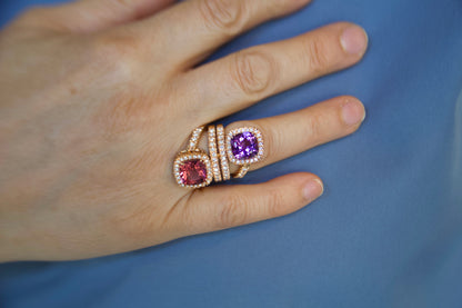 Anello toi moi con tormalina e ametista