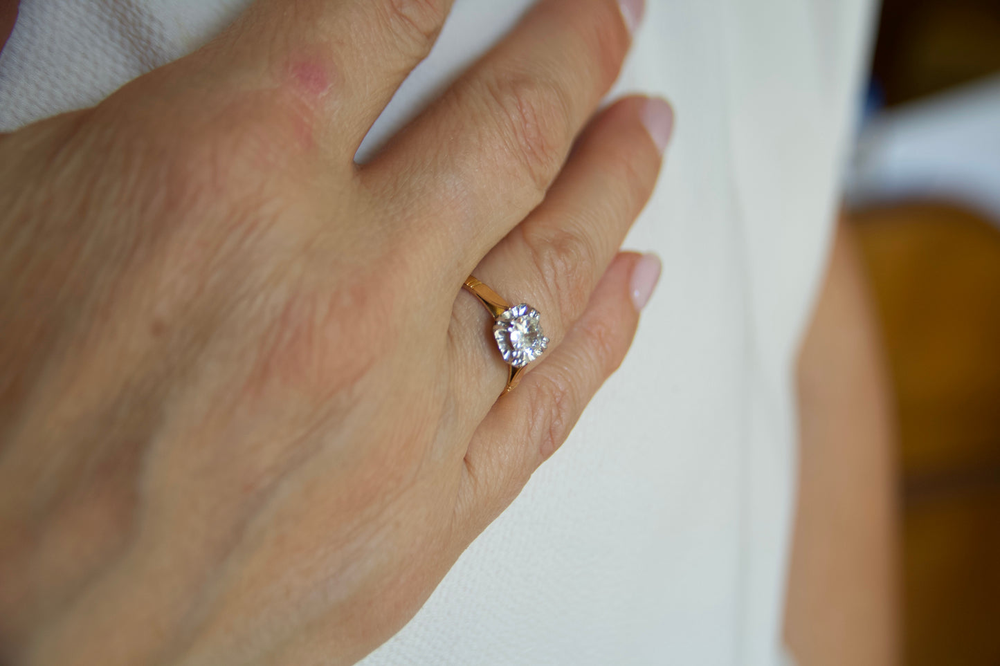 Solitario con diamante 0,50 ct prima meta 900'