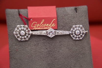 Spilla Art Decò barretta rosoni