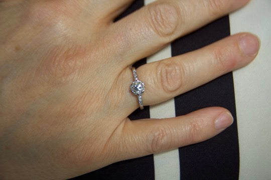 Engraved 1920s platinum solitaire