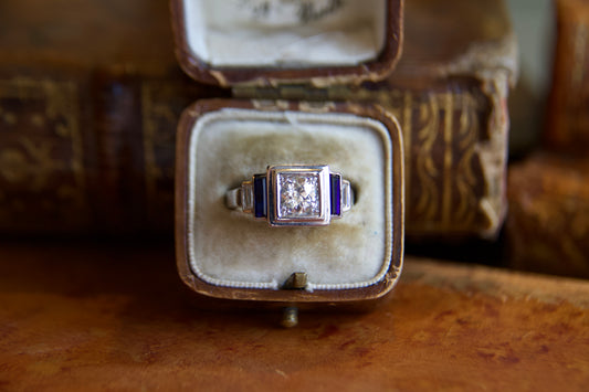 Anello solitario 0,77ct Art Decò 1930' francese