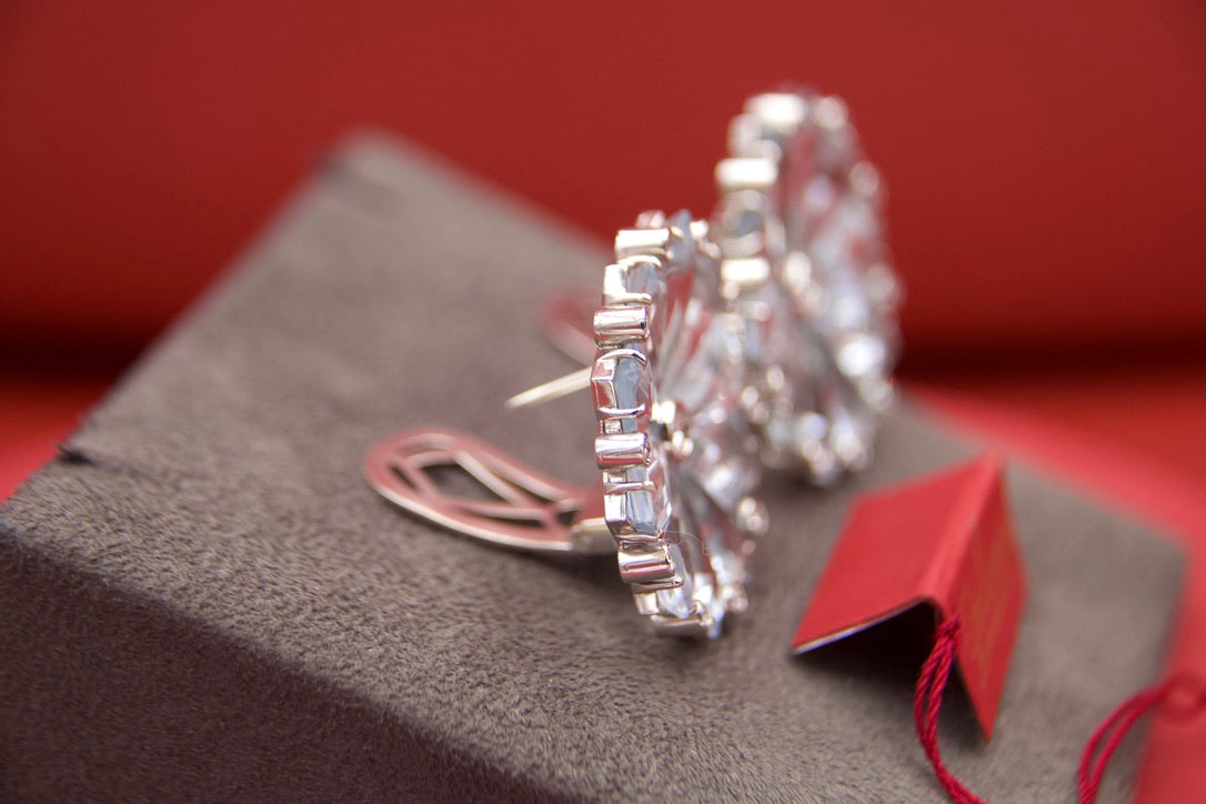 Orecchini fiore con Acquemarine anni 50'